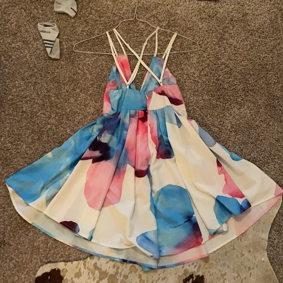 Multicolor deep V dress small - Picture 7 of 7